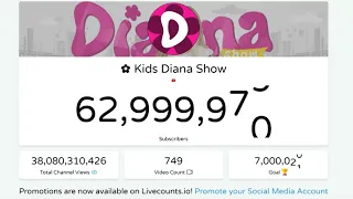 Kids Diana Show hitting 63 million subscribers MOMENT (#2)