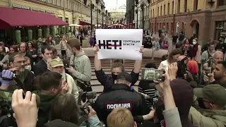 Russians protest reforms that could keep Putin in power