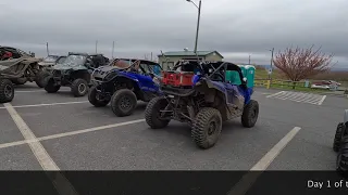 North East Riders group ride at AOAA 2024 part 1 trail riding krx1000 Rzr Yxz rock climb mud stream