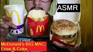 ASMR MUKBANG #116 McDonalds BIG MAC , FRIES AND COKE! Eating Sounds - Whispered