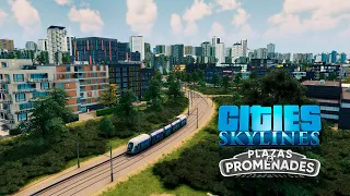 Cities Skylines - Plazas & Promenades - Новые трамваи! #71