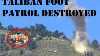 ARTILLERY EXPLODING ON TALIBAN HILLSIDE POSITIONS IN AFGHANISTAN