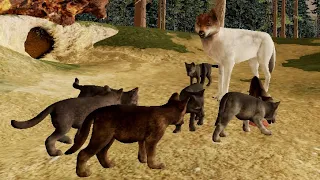 Raising 7 Pups with a Special Challenge in WolfQuest 3!