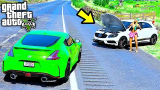 РЕАЛЬНЫЕ ПАЦАНЫ В GTA 5 - ПОМОГ ДЕВУШКЕ НА ДОРОГЕ! Mercedes A45 AMG СЛОМАЛСЯ НА ТРАССЕ! ⚡ ГАРВИН