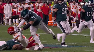 Jason Kelce Hit Sticks His Defender | Super Bowl LVII