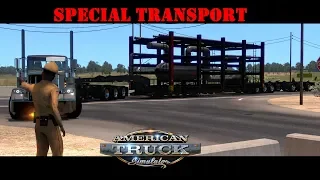 American Truck Simulator: Oversize load with escort - 40'x16'x13' - 60 ton - Oaklant to Huron, CA