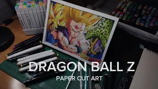 Drawing Dragon Ball Z | Drawing Goku | Drawing Son Gohan | Drawing Cell | Dragon Ball Paper Cut art
