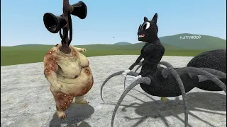 FAT SIRENHEAD VS SPIDER CARTOON CAT  ! in Garry's mod