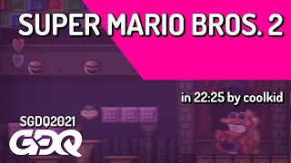 Super Mario Bros. 2 by coolkid in 22:25 - Summer Games Done Quick 2021 Online