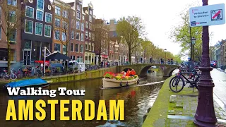 ☔️ Amsterdam Walking Tour 2024 Through Central Amsterdam Streets 4K