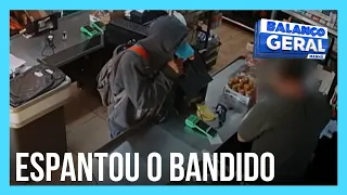 Dono de comércio espanta bandido ao reagir à assalto