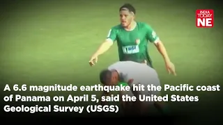 Football player falls after 6.6 magnitude earthquake hits Panama