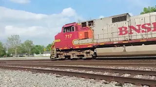 BNSF 717 Geormtry Train near Bucklin MO 5/12/23 Marceline Subdivision