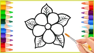 How to draw a flower Easy colourful flower drawing easy step by step cute cute drawing 4