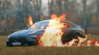 Mercedes Gt63s got fire 160.000$ supercar burning Rs 26 crore