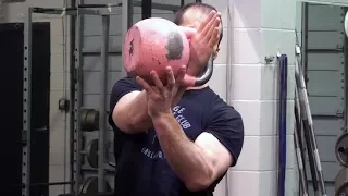 Kettlebell long cycle tips from Denis Vasiliev: hand insertion, proper clean, breathing