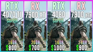 RTX 4070 TI SUPER vs RX 7900 XT vs RTX 4080 SUPER vs RX 7900 XTX - Test in 20 Games