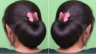 Summer 🌞 Special Bun Hairstyle for Long medium hair With Small Clutcher | Easy Clutcher Hairstyle