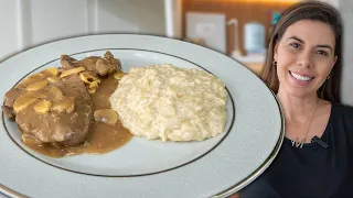 ARROZ A PIAMONTESE COM CARNE AO MOLHO MADEIRA