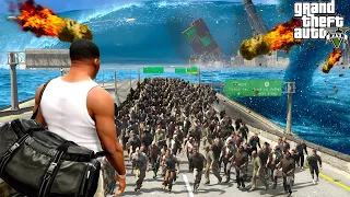 Biggest Attack End of The World in GTA 5 || Big Tsunami, Zombie attack, Tornado Storm | Gta 5 Tamil