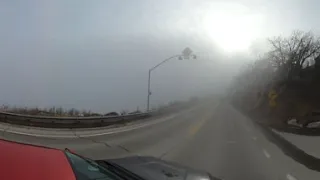 360 VR video record a mountain highway drive through clouds