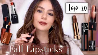 TOP 10 FALL LIPSTICKS : Best Lipsticks For Fall || Application + Quick Review || Tania B Wells