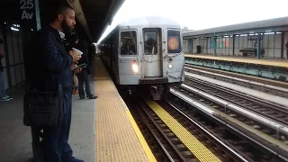 NYC Subway HD: 205 St bound Westinghouse-Amrail R68 D Train Arrives @25 Av 5/15/17