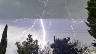 Intense thunderstorm with very loud thunder and non-stop lightning in Michoacán México March 6, 2019