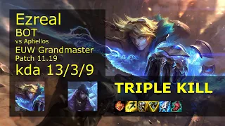 Ezreal ADC & Yuumi vs Aphelios & Thresh - EUW Grandmaster 13/3/9 Patch 11.19 Gameplay