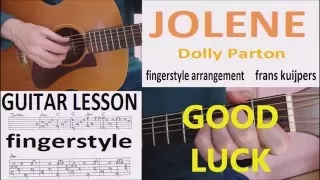 JOLENE - Dolly Parton - fingerstyle acoustic guitar-ragtime picking