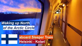Waking up North of the Arctic Circle aboard Finnish Night Train on my way to Levi Ski Resort