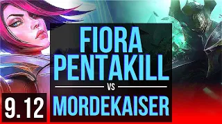 FIORA vs MORDEKAISER (TOP) | Pentakill, KDA 13/1/0, 2 early solo kills | Korea Grandmaster | v9.12