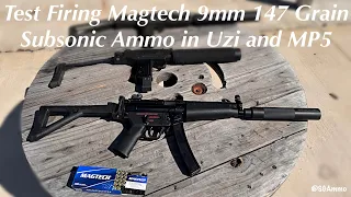 Test Firing Magtech 9mm 147gr Subsonic Ammo in Uzi and MP5 @SGAmmo
