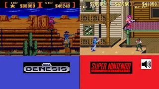SNES vs Genesis Sunset riders playthrough. 2 players