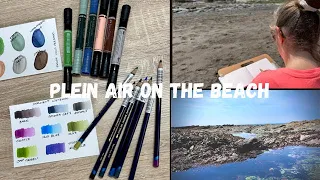 Plein Air Pen & Wash (Using my Travel Art Kit & Sketchbook) Inktense pencils & Faber-Castell WC pens