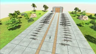 Escape from Deadly Mosasaurus - Animal Revolt Battle Simulator deinonychus arbs