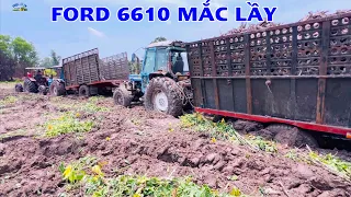 Máy cày ford 6610 gát máy 6600 t6 dàn hơi căng đéc mà cũng bó tay với đất này