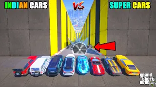 GTA 5 : Indian Cars VS Super Cars Blender Mega Ramp Jump Challenge
