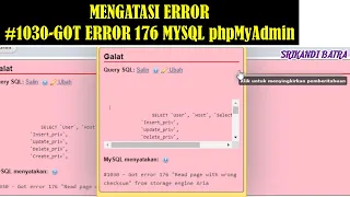CARA MENGATASI ERROR #1030-GOT ERROR 176 KETIKA MENAMBAH AKUN PENGGUNA DI MYSQL phpMyAdmin