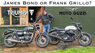 Battle of the Modern Classics. Triumph T100 vs Moto Guzzi V7. Which Motorbike Should YOU go For?