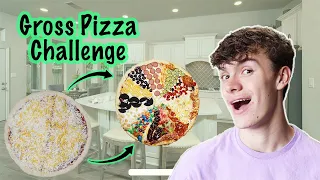 GROSS 🍕PIZZA 🍕Challenge!! Boys Vs. Girls DISGUSTING Pizza SLICE ROULETTE!! Sis Vs. Bro