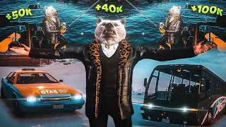 КАКАЯ РАБОТА САМАЯ ПРИБЫЛЬНАЯ на GTA 5 RP!? ЗАРАБОТОК на РЫБАЛКЕ, ТАКСИ,ВОДИТЕЛЬ АВТОБУСА  ГТА 5 РП!