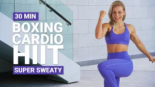 30 MIN BOXING CARDIO WORKOUT | Full Body Cardio x HIIT | No Equipment | Super Sweaty | No Repeat