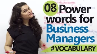 Business English Lesson - 8 Power words for business managers (Learn English)