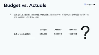 What is a Budget vs Actuals analysis?