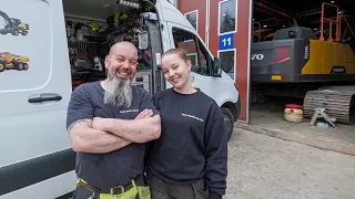 Sarah og Spike - anleggsmekanikere hos Volvo Maskin