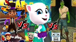 ТОМ ЗА ЗОЛОТОМ vs Subway Surfers London vs Temple Run 2 Версия на Хэллоуин - Веселые Мульт Игры