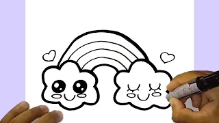 ✍️✏️HOW TO DRAW A CUTE CLOUD EASY kAWAII, DRAWINGS EASY, How to Drawings Easy Step by Step