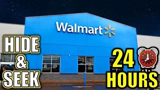 24 HOUR OVERNIGHT HIDE AND SEEK CHALLENGE IN WALMART **PART 2**