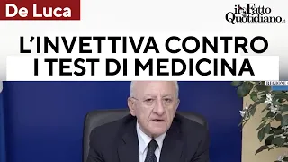 De Luca scatenato contro i test di Medicina: "Domande sulla Viennetta e sulla grattachecca"